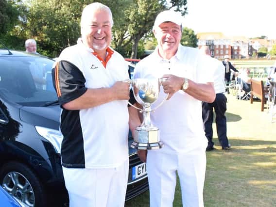 Last year's pairs winners Charles Wright and Steve Jeapes