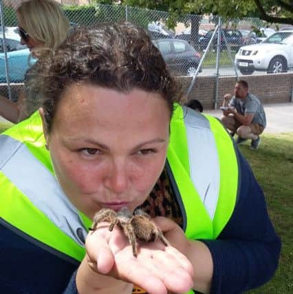 Broadfield Infant and Junior School's first summer fete. Lauren Walsh with a tarantula - picture submitted