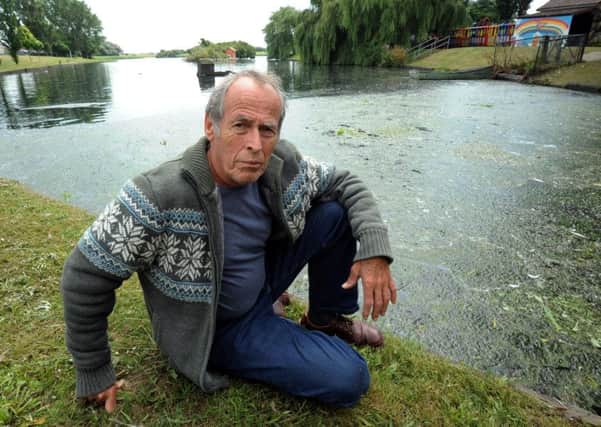 Walter Smith is concerned about the state of the pond at Brooklands pleasure park