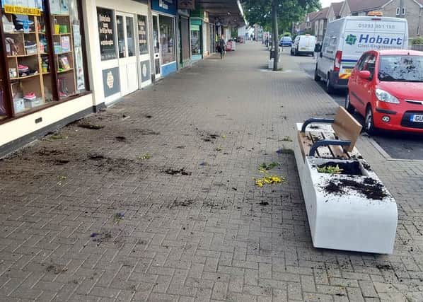 A flower bed was vandalised in North Road, Lancing. Picture: Neil Godfrey