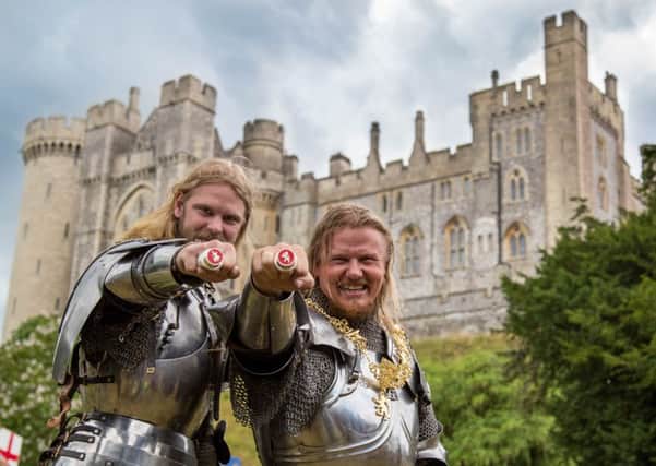 Arundel Castle Joust 2016 winners Knights Per Estein Prois-Rohjell and Ivar Mauritz-Hansen. Picture: Goldfish Photographic
