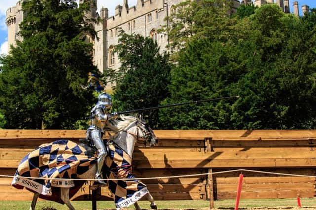 Dramatic scene from this year's International Jousting and Medieval Tournament at Arundel Castle. Picture: Goldfish Photographic