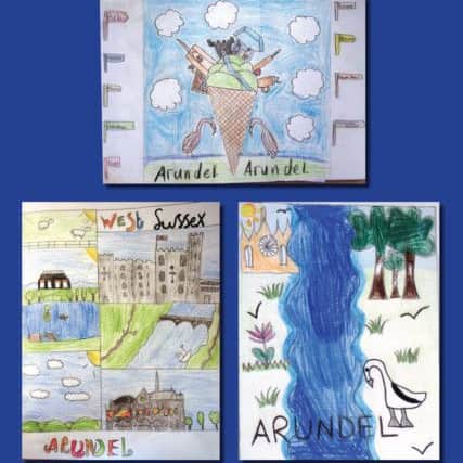 Postcards designed by pupils at St Phillips Catholic Primary School in Arundel