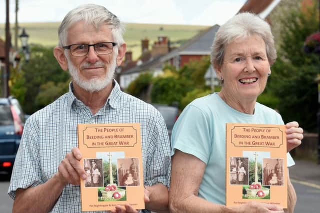 Ken Wilson-Wheeler and Pat Nightingale with their new book, The People of Beeding and Bramber in the Great War.  Picture: Liz Pearce  LP1600432