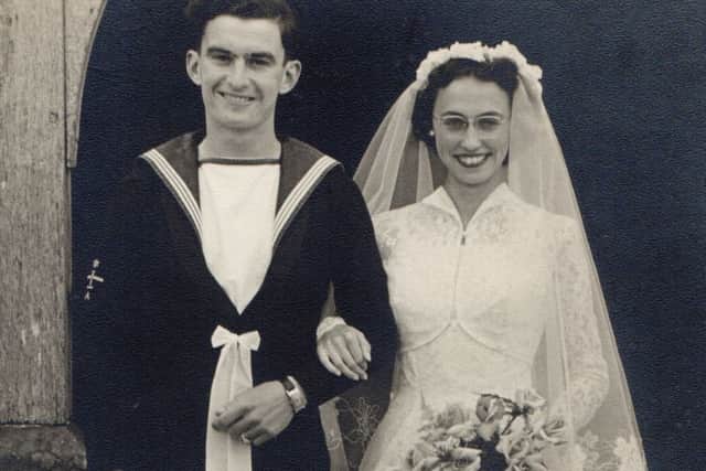 Ken and Dot on their wedding day, August 4, 1956