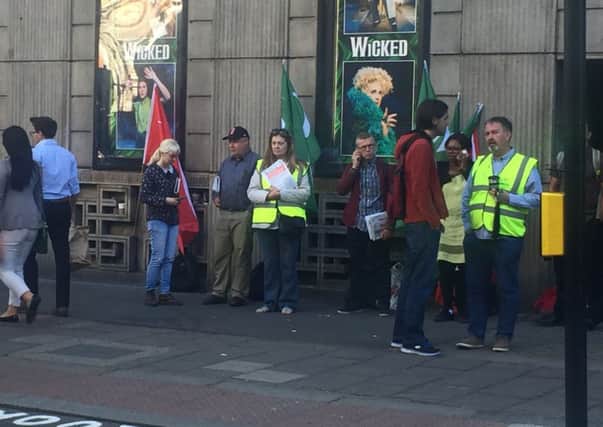 RMT pickets outside London Victoria station