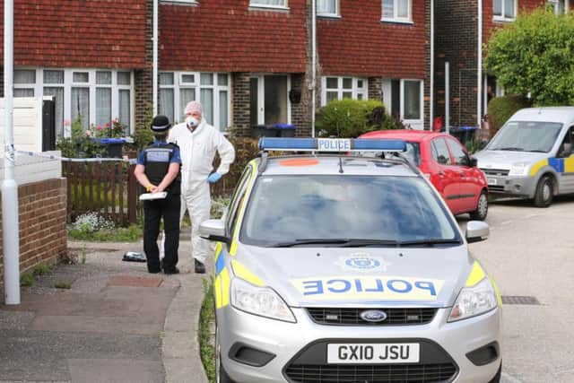 Police and scientific support branch officers in Osmonde Close, Worthing. Pictures: Eddie Mitchell