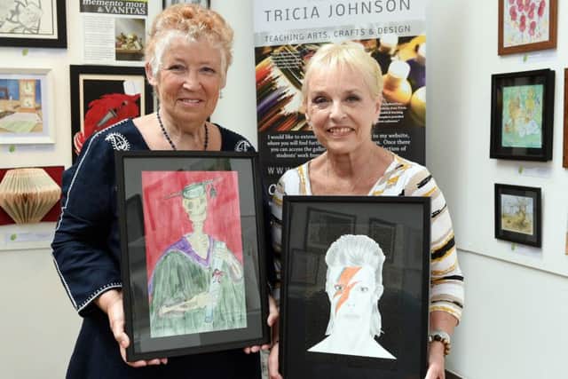 Jacqueline Hope and Valerie Le Serve with their Memento Mori artworks