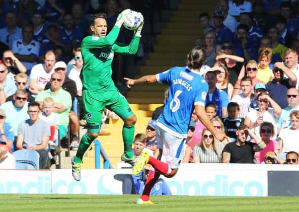 David Forde collects the ball in the game against Carlisle. Picture: Joe Pepler