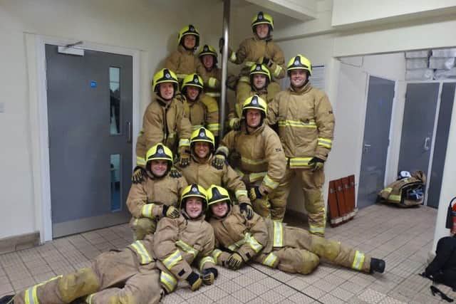 The trainee firefighters
