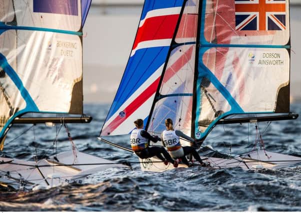 Charlotte Dobson and Sophie Ainsworth in action in Rio / Picture by Â©Sailing Energy / World Sailing