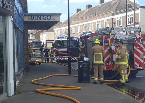 The fire service have put out the blaze at the old Luxor cinema building in South Street, Lancing. Picture: Neil Godfrey