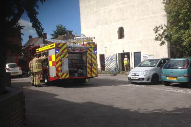 The fire service have put out the blaze at the old Luxor cinema building in South Street, Lancing. Picture: Keith Stainer
