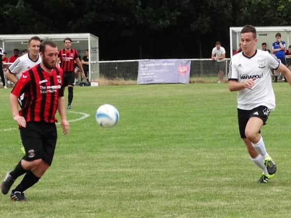 Action from Bexhill United's 2-1 defeat away to Oakwood on Saturday. Picture courtesy Mark Killy