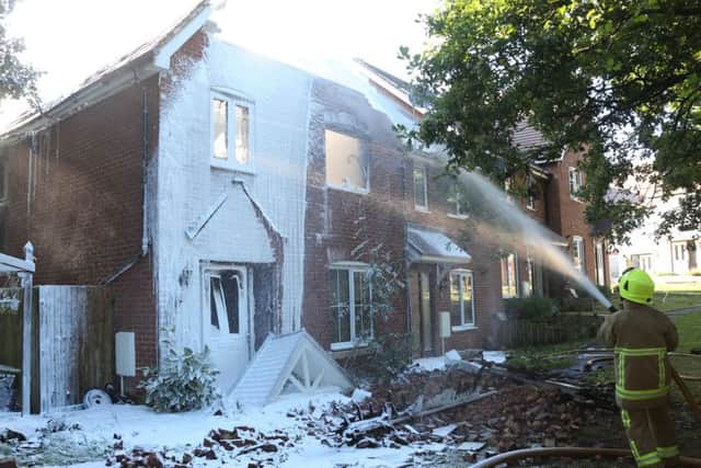 Fire at a house in The Alders, Billingshurst. Pictures by Eddie Mitchell