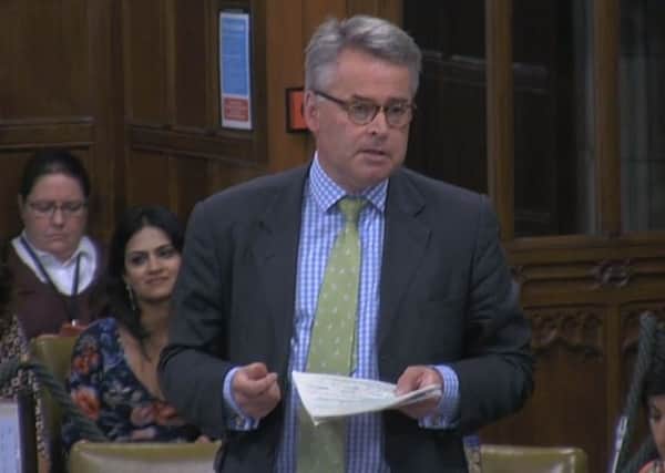 East Worthing and Shoreham MP Tim Loughton during a Westminster Hall debate on the performance of Govia Thameslink Railway (photo from parliament.tv) SUS-160714-112538001