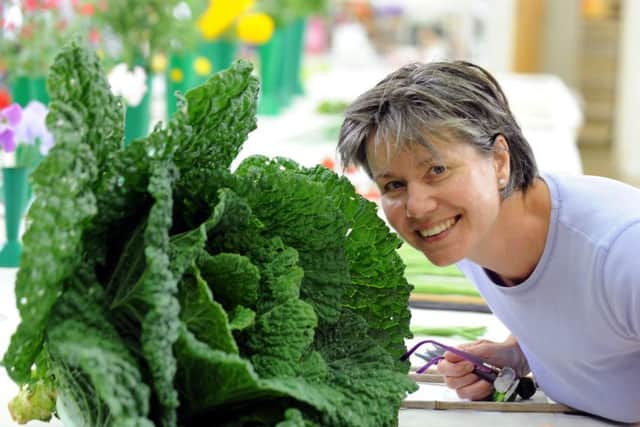 Carole Burne won first prize for her cabbage. Pictures: Kate Shemilt ks16000897-6