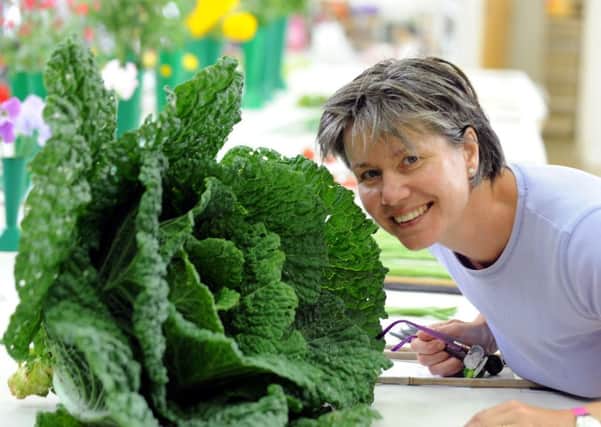 Carole Burne won first prize for her cabbage. Pictures: Kate Shemilt ks16000897-6