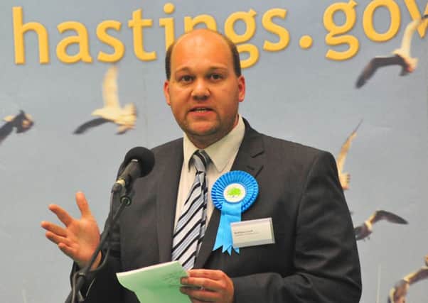 Matthew Lock after being elected to serve St Helens ward at Hastings Borough Council in 2014
