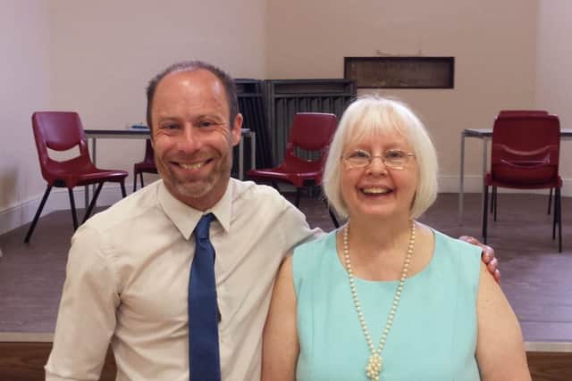 Head teacher Dr Simon Orchard,42, and exams officer Toni Howells 61, were there to greet students