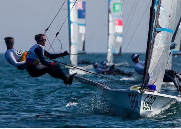 Charlotte Dobson and Sophie Ainsworth take part in the final race in Rio / Picture by Sailing Energy / World Sailing