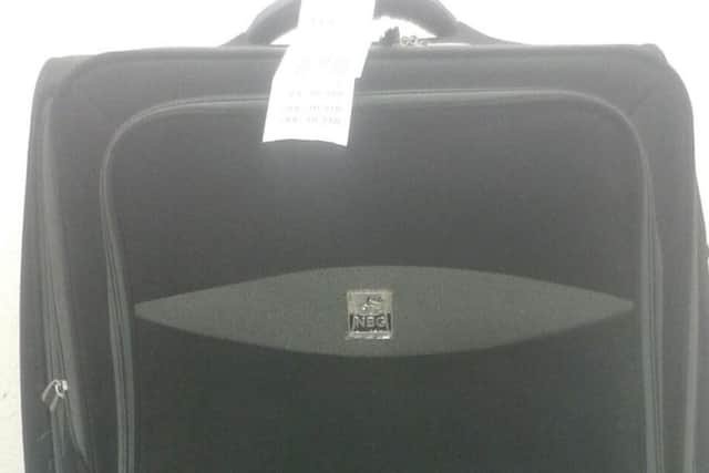 Suitcase used to try and smuggle cocaine into Gatwick. Photo by the Home Office
