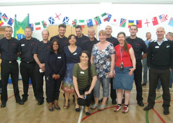 Langley Green Hospital staff at officers from West Susses Fire and Rescue on a day to celebrate the cultural diversity of the hospital - picture submitted by Sussex Partnership NHS Foundation Trust