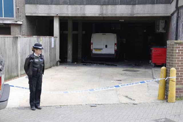 Police cordoned off the Barclays Bank car park, where the rape took place, at the time of the investigation. Picture: Eddie Mitchell
