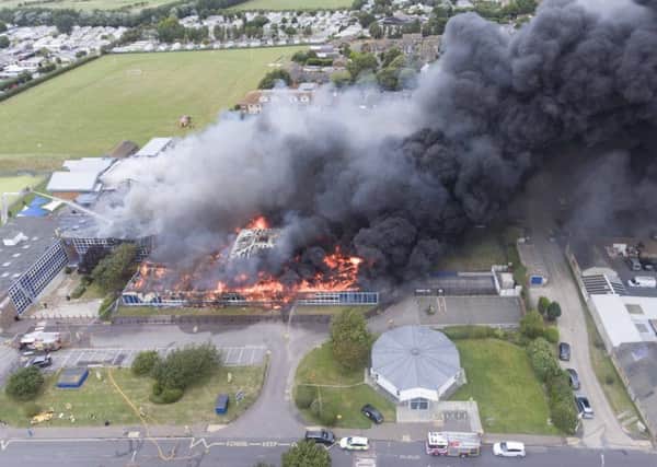 The fire at Selsey Academy. Picture by Eddie Mitchell