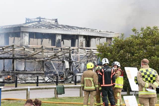 The fire has destroyed most of the building. Picture by Eddie Mitchell SUS-160821-113625001
