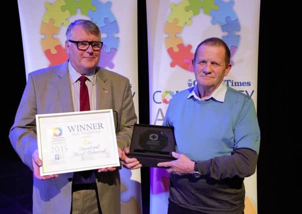 West Sussex County Times Community Awards 2015 - Best Neighbour David Kirkwood with sponsor Saxon Weald picture by Josh Smith for SMedia Group SUS-151117-163142001