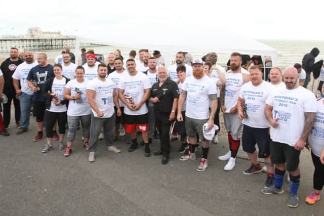 The entrants to the Worthing Strongest Man and Woman competition