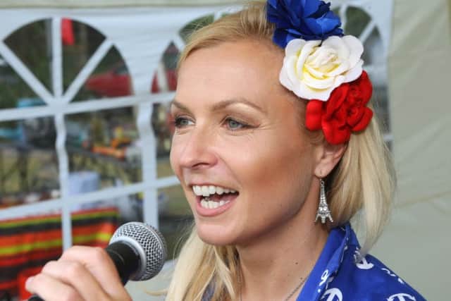 French singer Aurora Chanson (pictured) performed a range of jazz and retro French songs at the Village Green Picture: Derek Martin