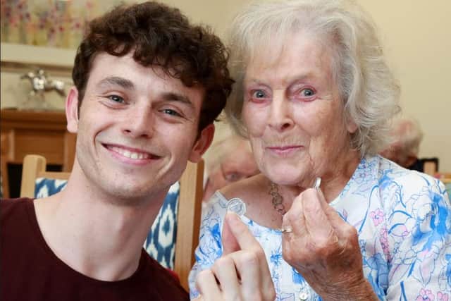 Resident Halcyon McLaren with lead actor Charlie Stemp
