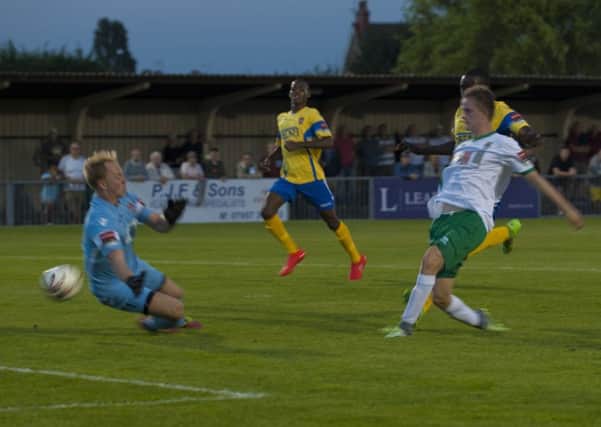 Thomas Byrne gave the Rocks the lead against Staines / Picture by Tommy McMillan