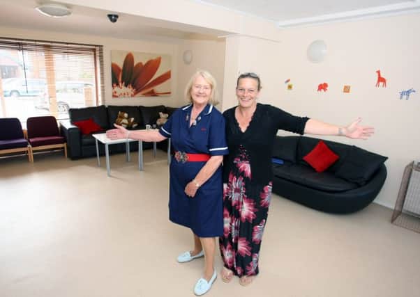 Nanny Annie, left, and manager Teresa Maguire at the newly-refurbished  Curious Hub Community Centre on the Highfields estate in Wick. Picture: Derek Martin DM16137424a