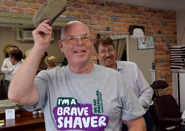 Cllr Haymes post head shave
