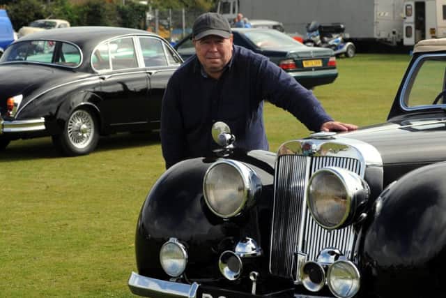 Roy Maidment with his 1948 Triumph Roadster