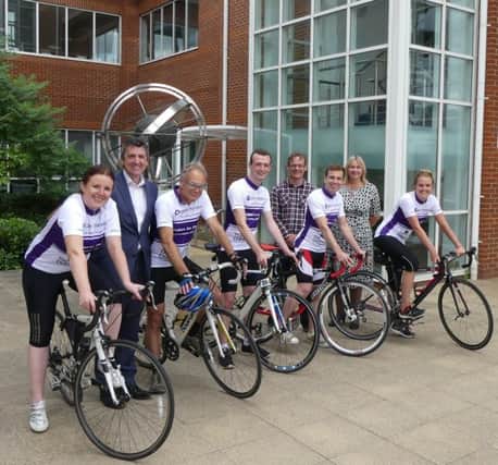 Sarah True from Horsham (far right) with her fellow fundraising colleages from Grant Thornton SUS-160824-151453001