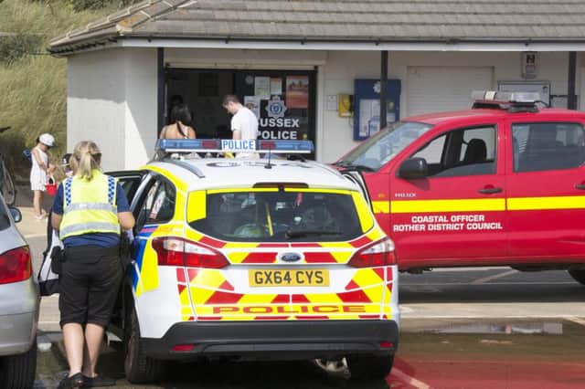 The emergency services at Camber Sands, the day after five men drowned. Picture by Eddie Mitchell.