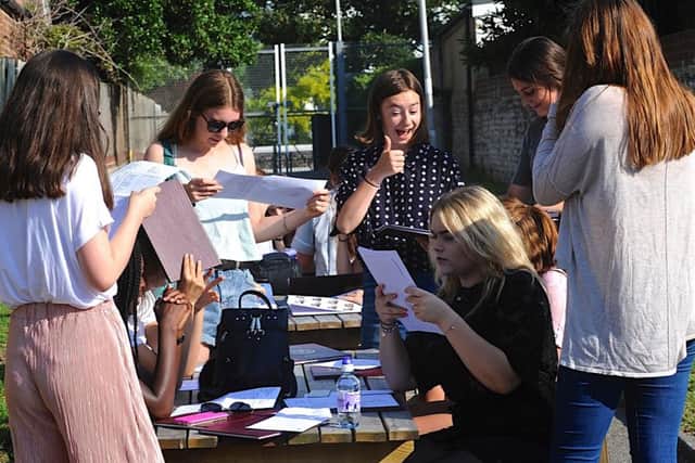 GCSE results day at Davison High School for Girls in Worthing