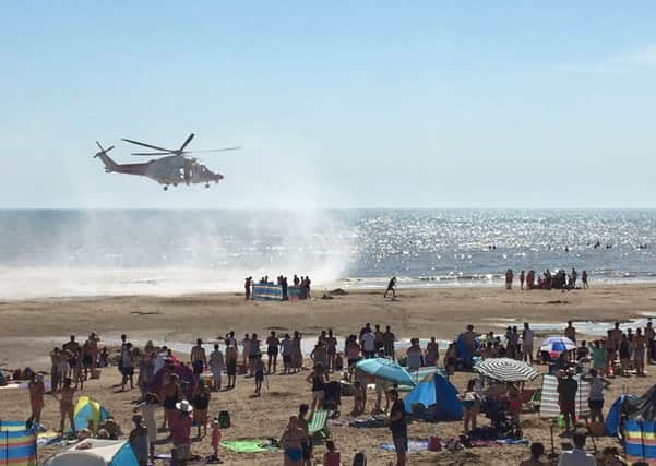 The emergency services on Camber Sands on Wednesday. Photo by Natalja Taylor.