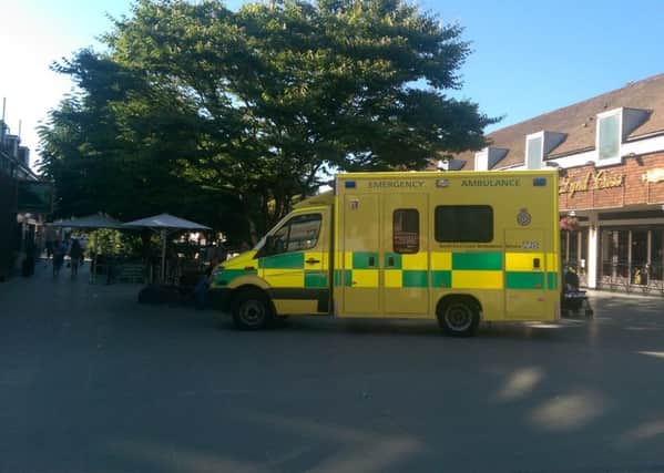 Ambulance in Horsham town centre