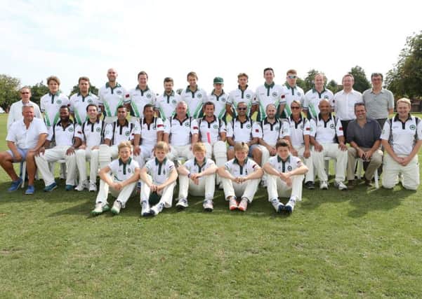 Phil DeFreitas Legends XI at Wisborough Green Cricket Club for 275th anniversary. Team shot 
Picture by  Grant Melton GM160088 SUS-160826-002716008