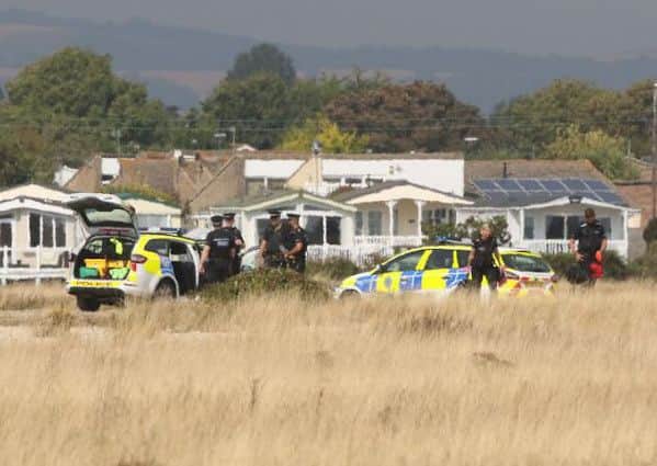 Police are still at the scene of the armed man siege in Pagham. Picture: UKNIP