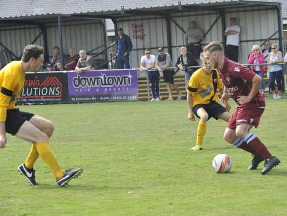 Harry Saville on the ball for Little Common against Seaford Town. Picture by Simon Newstead