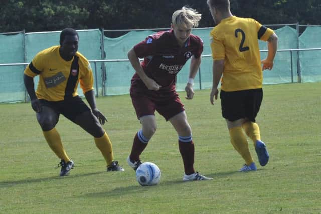 Little Common midfielder Cam Burgon in possession. Picture by Simon Newstead