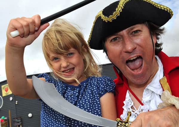 Evelina Hall with Captain Crossbones at the Fishersgate Funfest