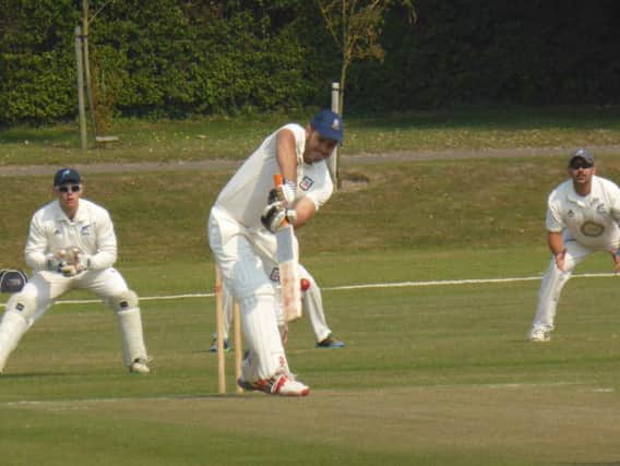 Sam Roberts batting for Bexhill against Cuckfield. Picture by Simon Newstead