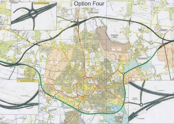 A draft map of one of two options for a northern bypass, which were officially dropped earlier this year
